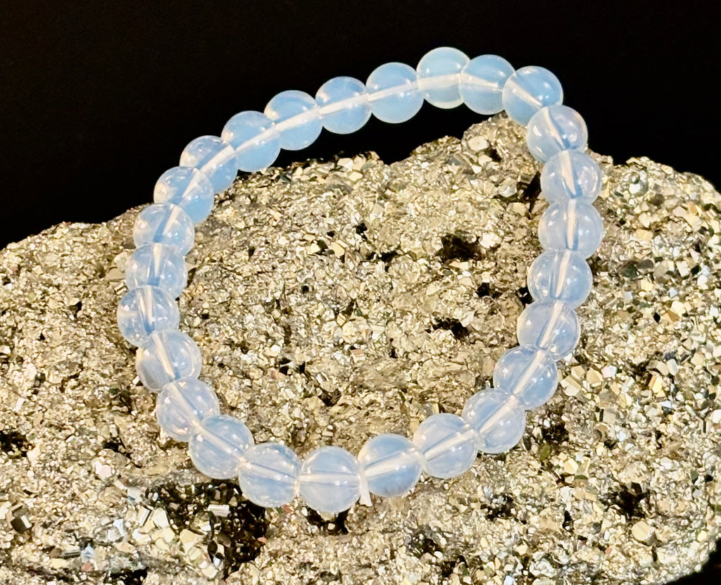 Opalite Healing Bracelet – Spiritual Energy & Inner Peace (8mm or 10mm Beads, Two Wrist Size Options) | | Wiccan Center