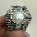 Pearl Woven Hexagon Statement Ring – Sterling Silver – Sizes 7, 8 & 9 | Rings | Wiccan Center