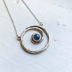 Milky Way Necklace - Spiral Silver Pendant with Labradorite | Necklace | Wiccan Center