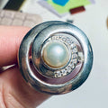 Pearl Spiral Halo Statement Ring – Sterling Silver – Size 6, 7 & 9 | Rings | Wiccan Center