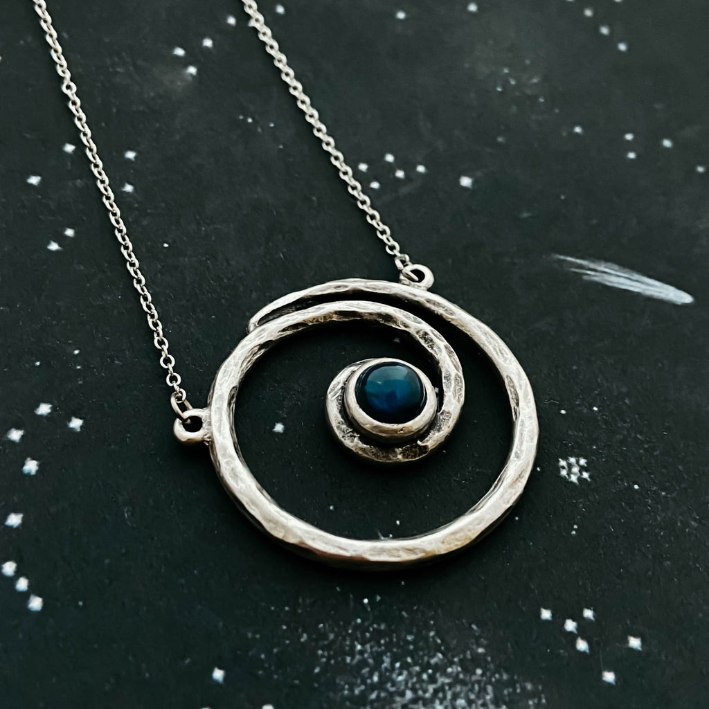 Milky Way Necklace - Spiral Silver Pendant with Labradorite | Necklace | Wiccan Center