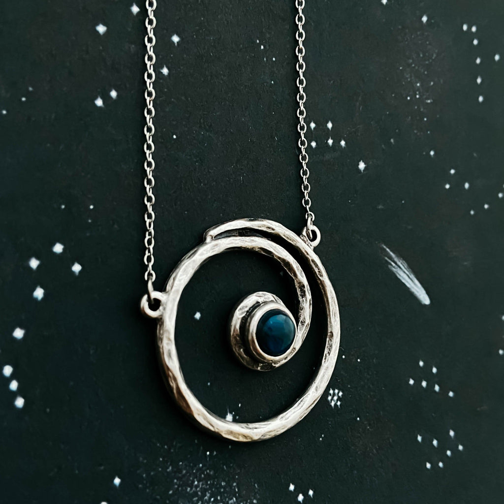 Milky Way Necklace - Spiral Silver Pendant with Labradorite | Necklace | Wiccan Center