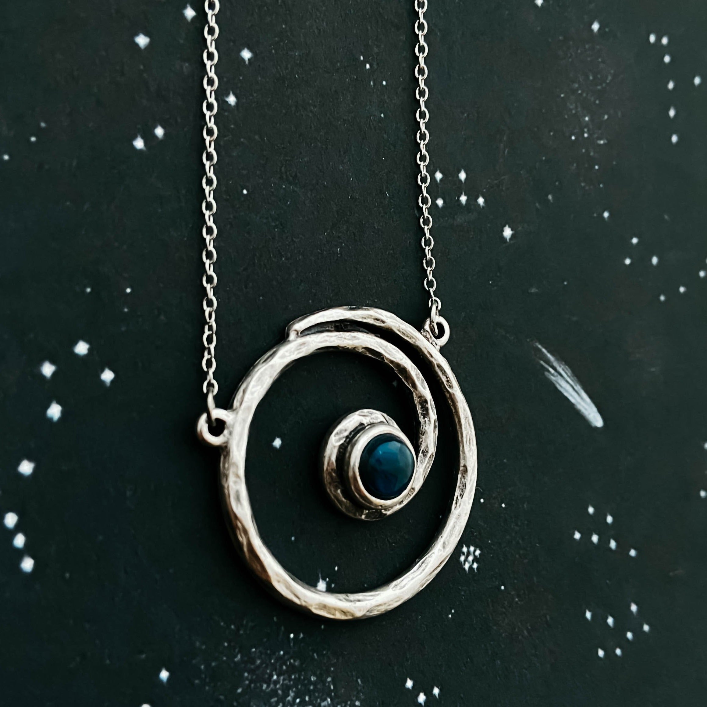 Milky Way Necklace - Spiral Silver Pendant with Labradorite | Necklace | Wiccan Center