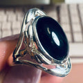 Black Onyx Filigree Frame Ring – Sterling Silver – Sizes 7 and 9 | Rings | Wiccan Center