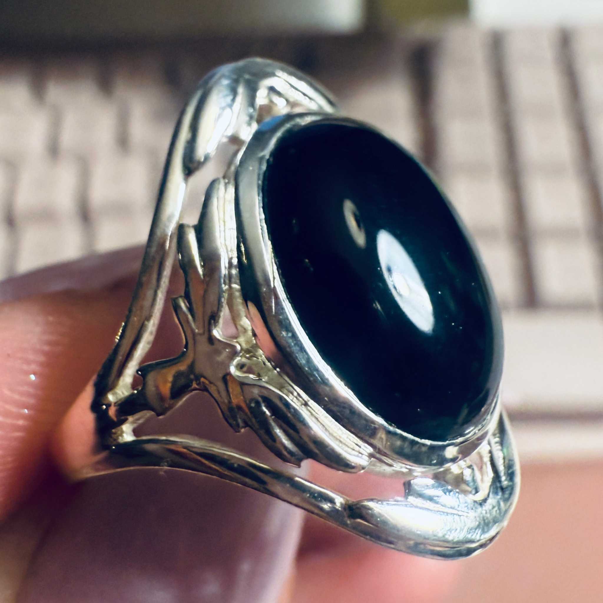 Black Onyx Filigree Frame Ring – Sterling Silver – Sizes 7 and 9 | Rings | Wiccan Center