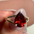 Garnet Pear-Cut Split Shank Ring – Sterling Silver – Size 7 | Rings | Wiccan Center
