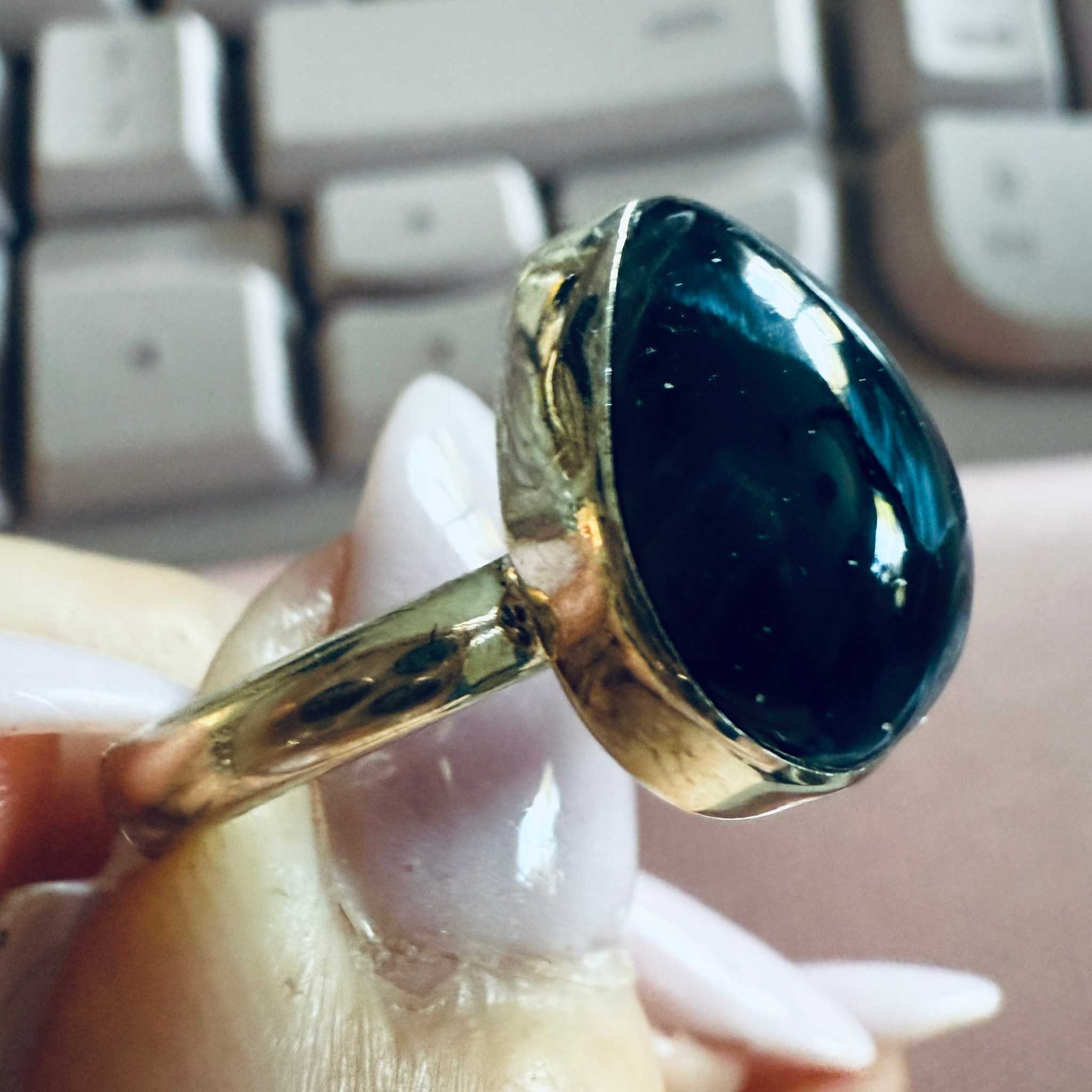 Pietersite Pear-Shaped Ring – Sterling Silver – Size 7 | Rings | Wiccan Center