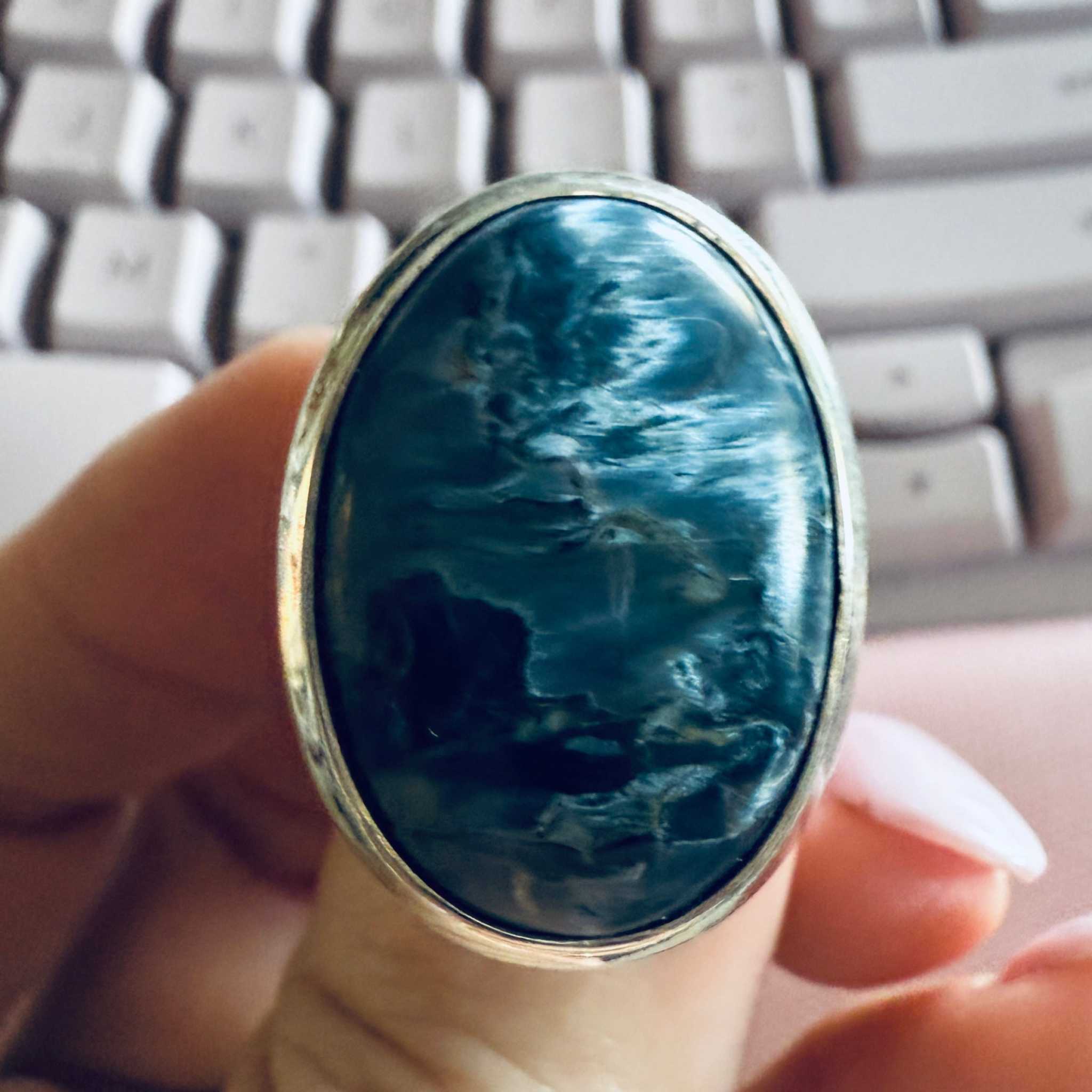 Pietersite Oval Ring — Sterling Silver — Size 7 | Rings | Wiccan Center