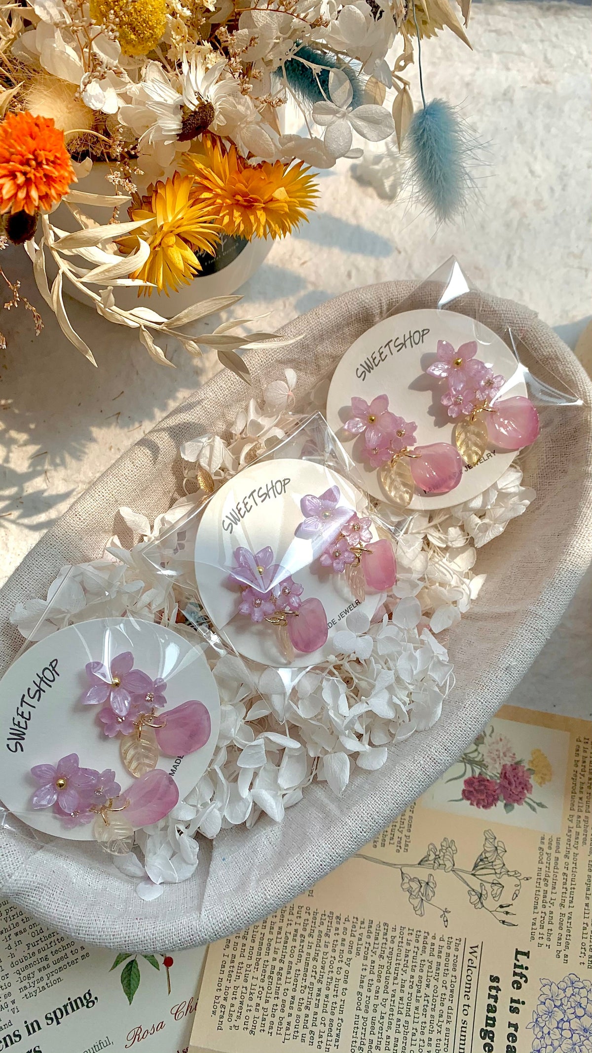 SALE - Light Purple Sakura Earrings