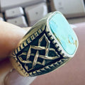 Masculine Turquoise Sterling Silver Ring — Sizes 10 & 11 | Rings | Wiccan Center