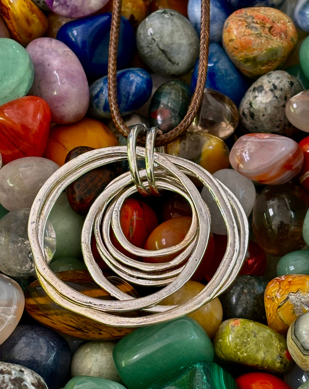 🔘 7-Layered Asymmetrical Circle Pendant Necklace – Bold. Minimal. Fabulous. | | Wiccan Center