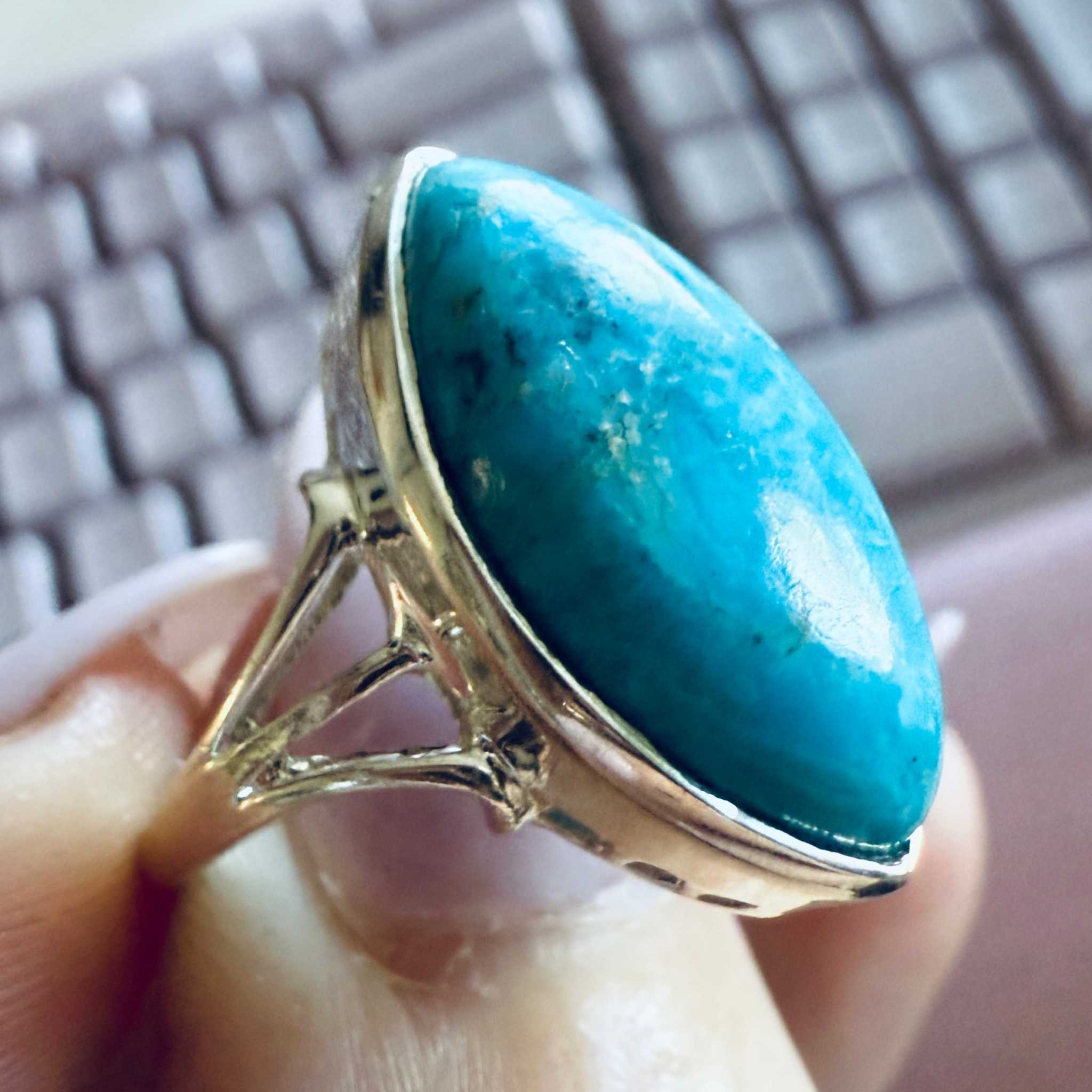 Marquis Turquoise Ring — Size 7 | Rings | Wiccan Center
