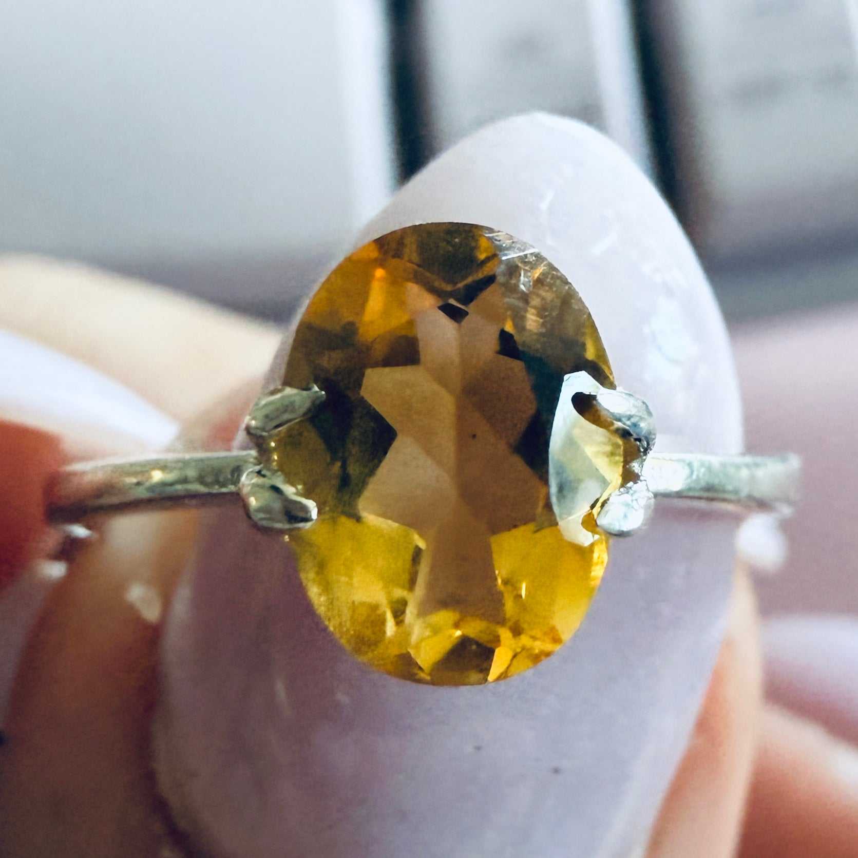Citrine Oval Solitaire Ring – Sterling Silver – Sizes 5 and 10 | Rings | Wiccan Center