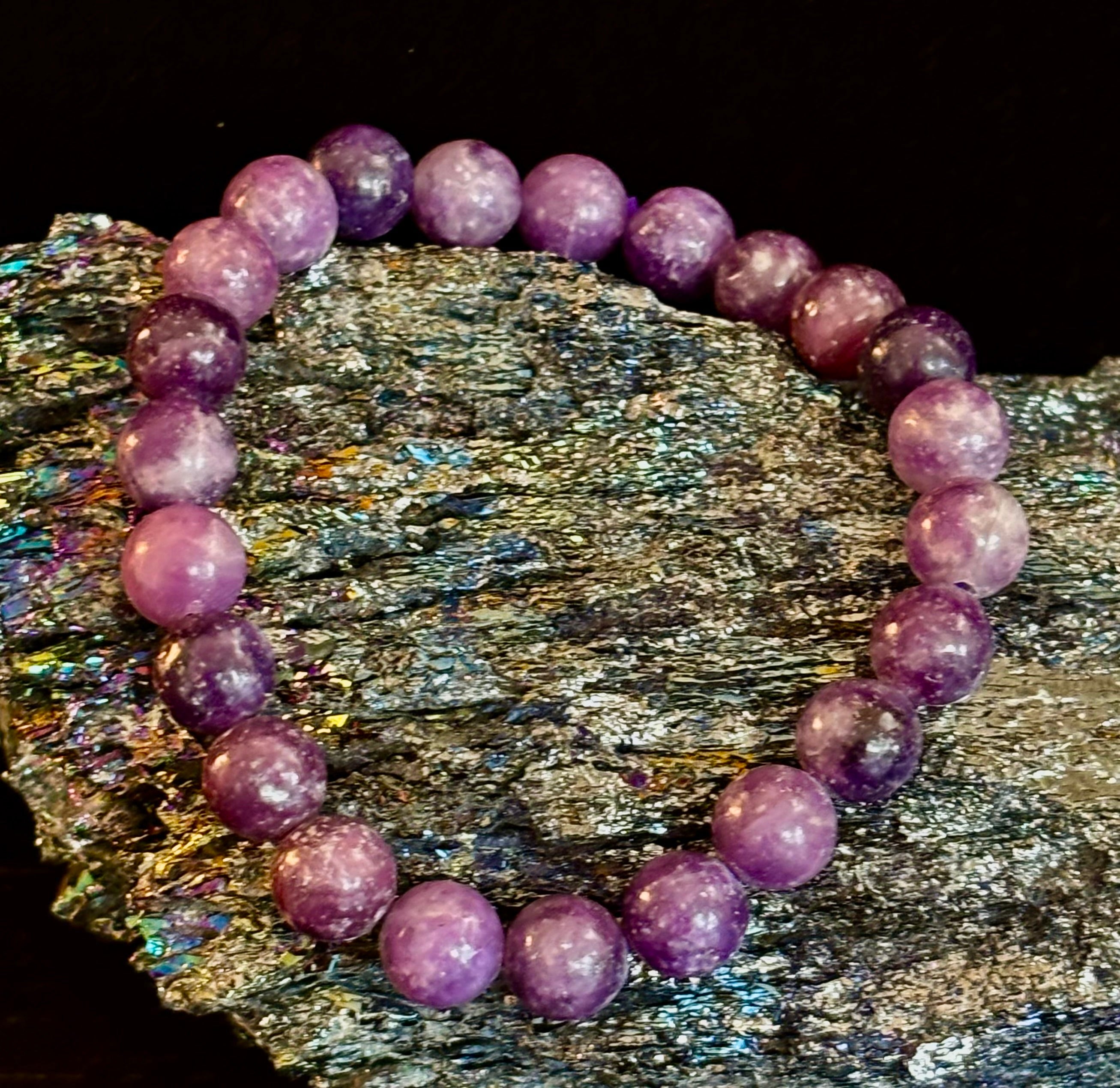 Lepidolite Reiki-Infused Peace & Emotional Balance Bracelet (Medium to Large Wrists) | | Wiccan Center