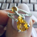 Citrine Dual-Stone Pear Ring – Sterling Silver – Size 5 | Rings | Wiccan Center