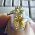 Citrine Double-Stone Ring – Sterling Silver – Size 7 | Rings | Wiccan Center