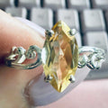 Citrine Marquise Filigree Ring – Sterling Silver – Sizes 12 and 13 | Rings | Wiccan Center