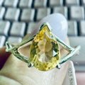 Citrine Pear-Cut Branch-Style Ring – Sterling Silver – Size 13 | Rings | Wiccan Center