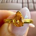 Citrine Pear-Cut Ring – Gold Vermeil – Sizes 7 and 9 | Rings | Wiccan Center