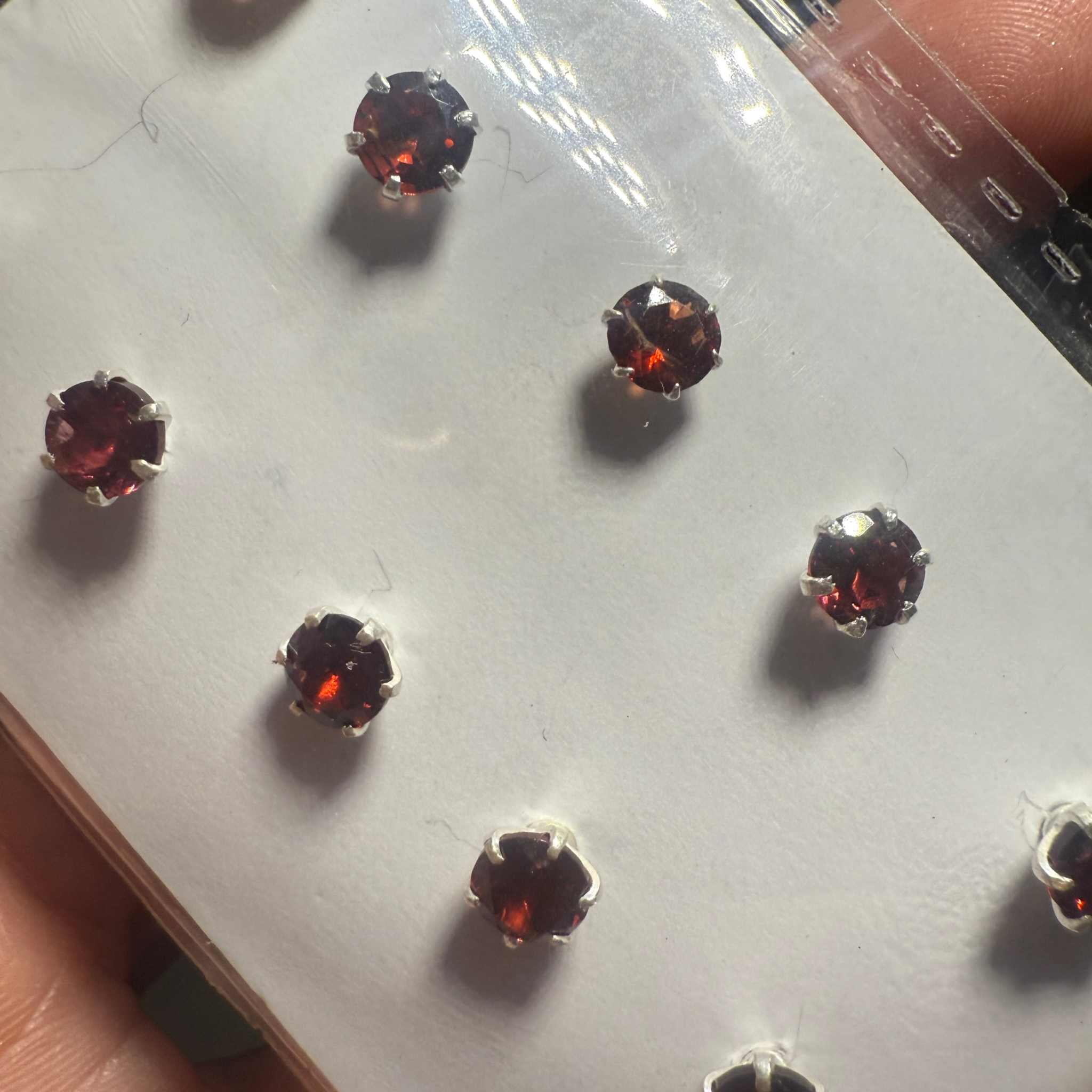 Garnet Round Post Earrings – Sterling Silver | Earrings | Wiccan Center