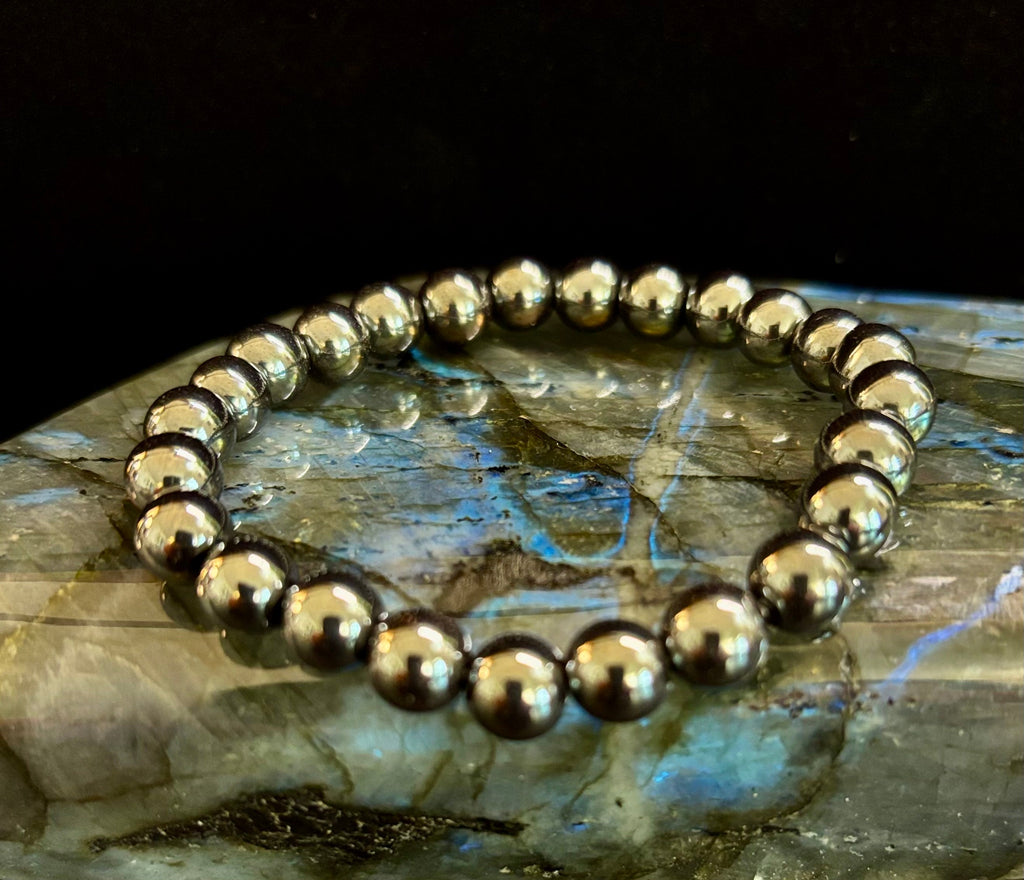 Hematite Grounding & Protection Bracelet – Root Chakra Healing Stone for Confidence, Clarity & Stability (6mm, 8mm, 10mm Options) | | Wiccan Center