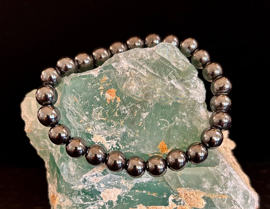 Hematite Grounding & Protection Bracelet – Root Chakra Healing Stone for Confidence, Clarity & Stability (6mm, 8mm, 10mm Options) | | Wiccan Center