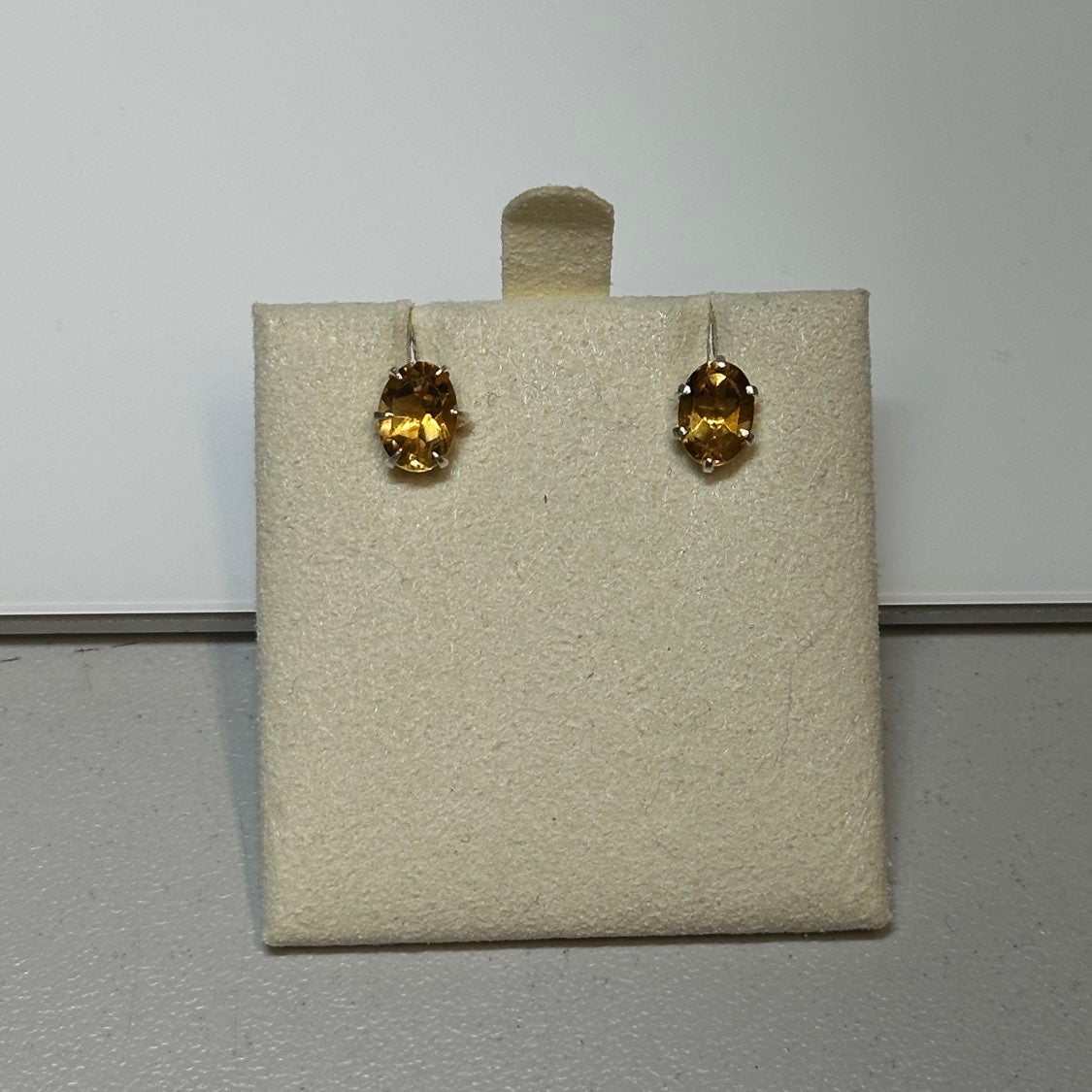 Citrine Oval Post Earrings – Sterling Silver | Earrings | Wiccan Center