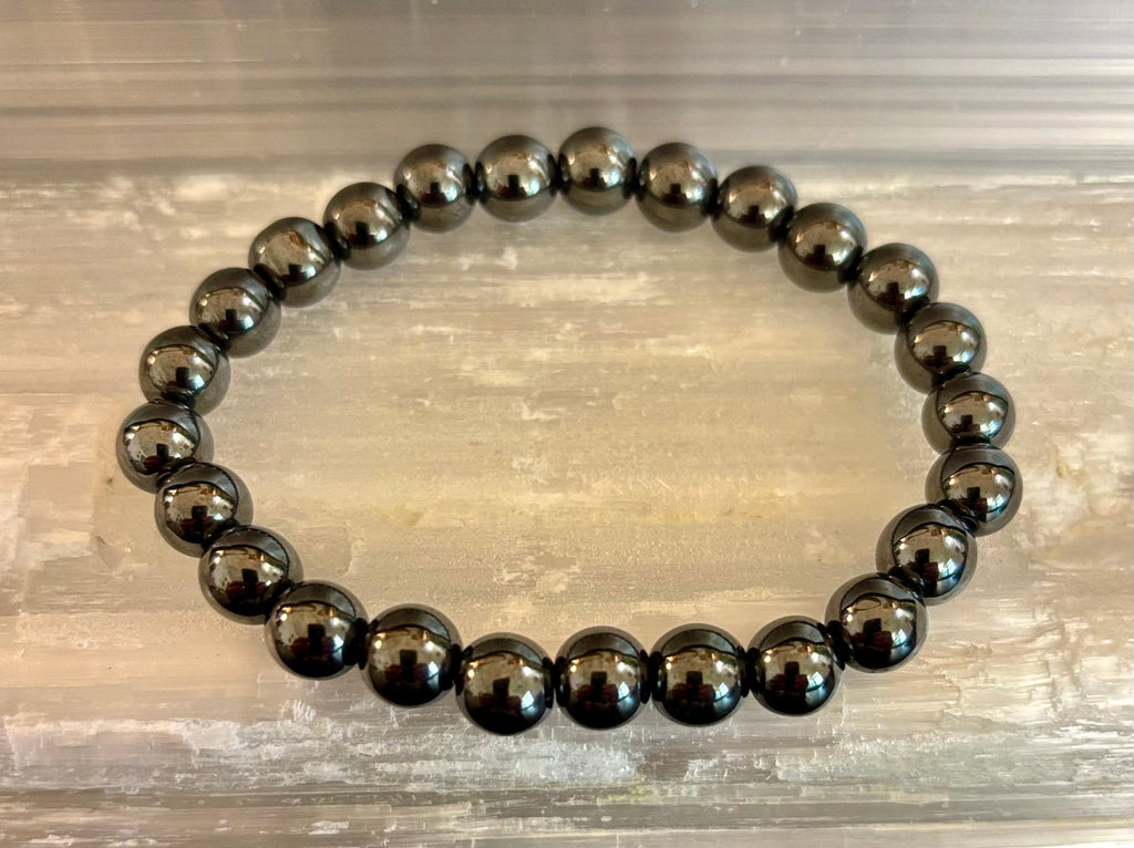 Hematite Grounding & Protection Bracelet – Root Chakra Healing Stone for Confidence, Clarity & Stability (6mm, 8mm, 10mm Options) | | Wiccan Center