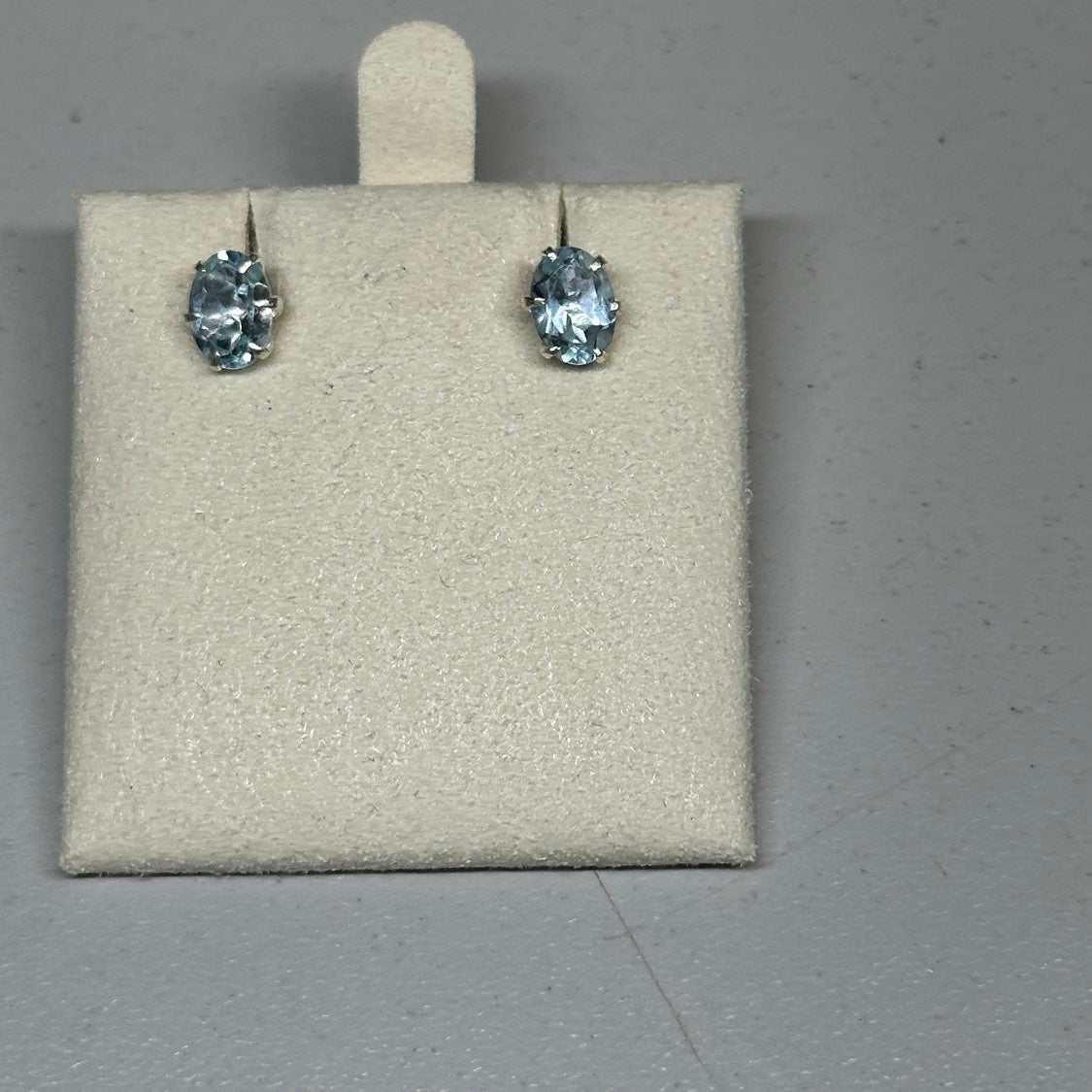 Aquamarine Oval Post Earrings – Sterling Silver | Earrings | Wiccan Center