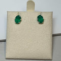 Emerald Oval Post Earrings – Sterling Silver | Earrings | Wiccan Center