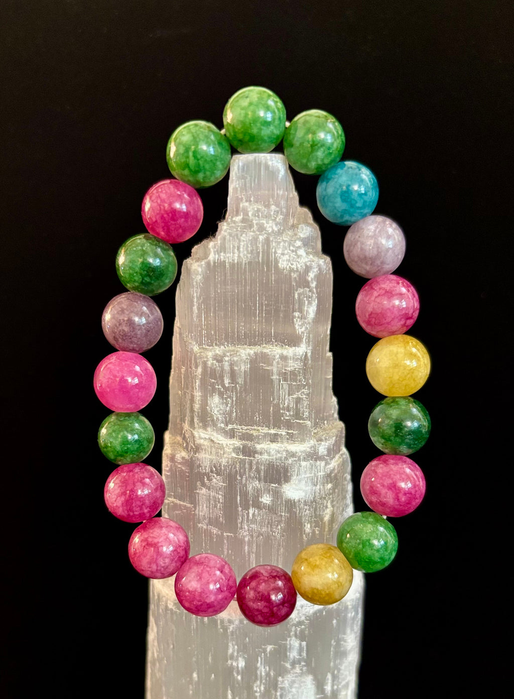 Multicolor Tourmaline Bracelet – Reiki-Infused Balance, Protection & Emotional Healing Jewelry (Medium Wrist) | | Wiccan Center