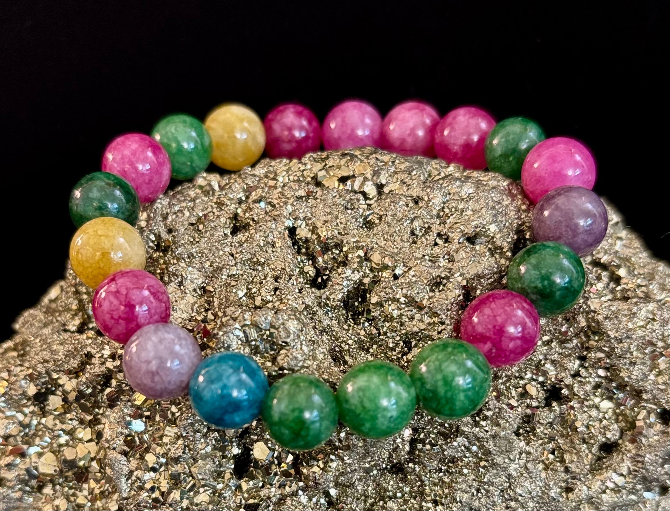 Multicolor Tourmaline Bracelet – Reiki-Infused Balance, Protection & Emotional Healing Jewelry (Medium Wrist) | | Wiccan Center