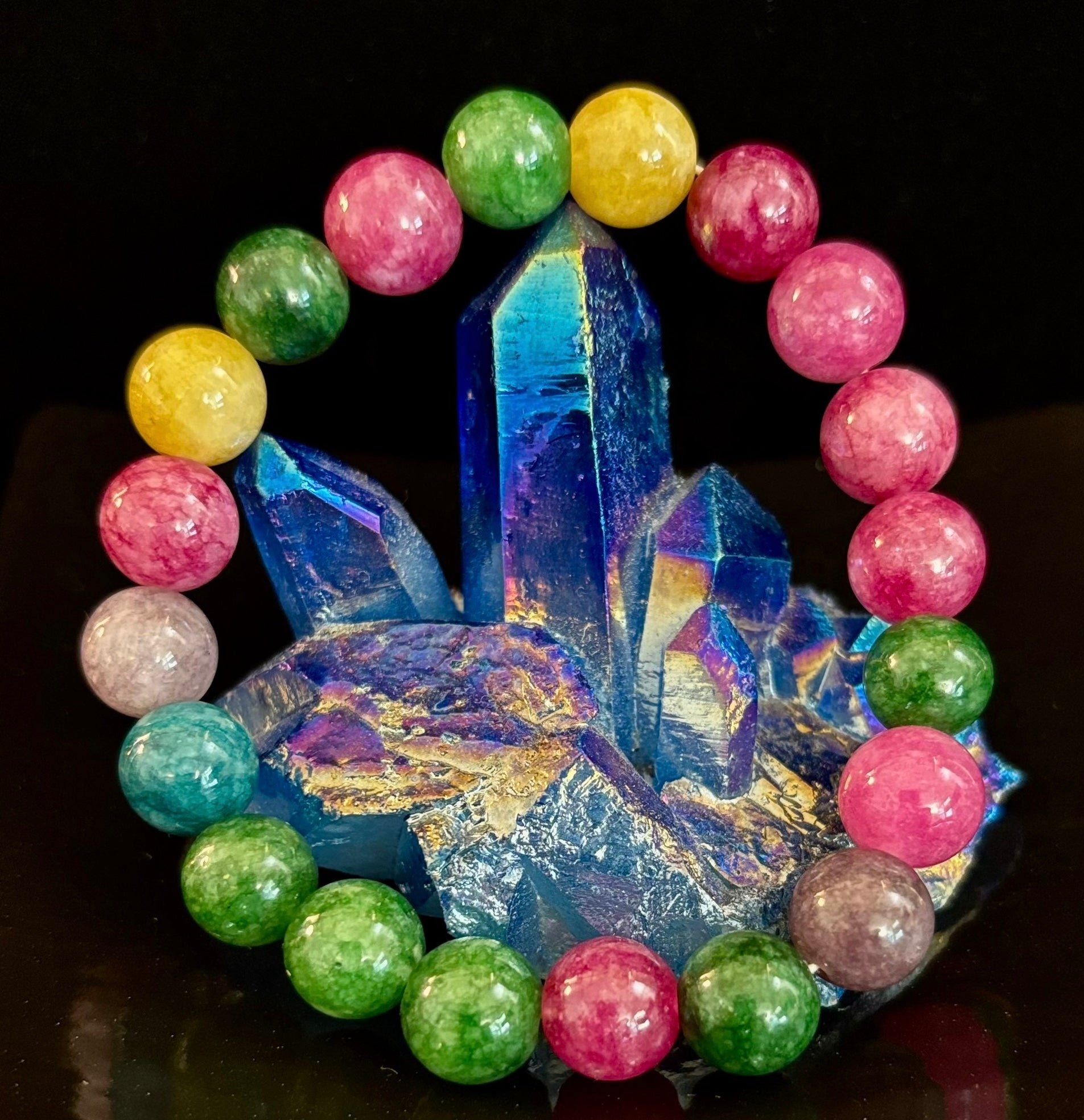 Multicolor Tourmaline Bracelet – Reiki-Infused Balance, Protection & Emotional Healing Jewelry (Medium Wrist) | | Wiccan Center