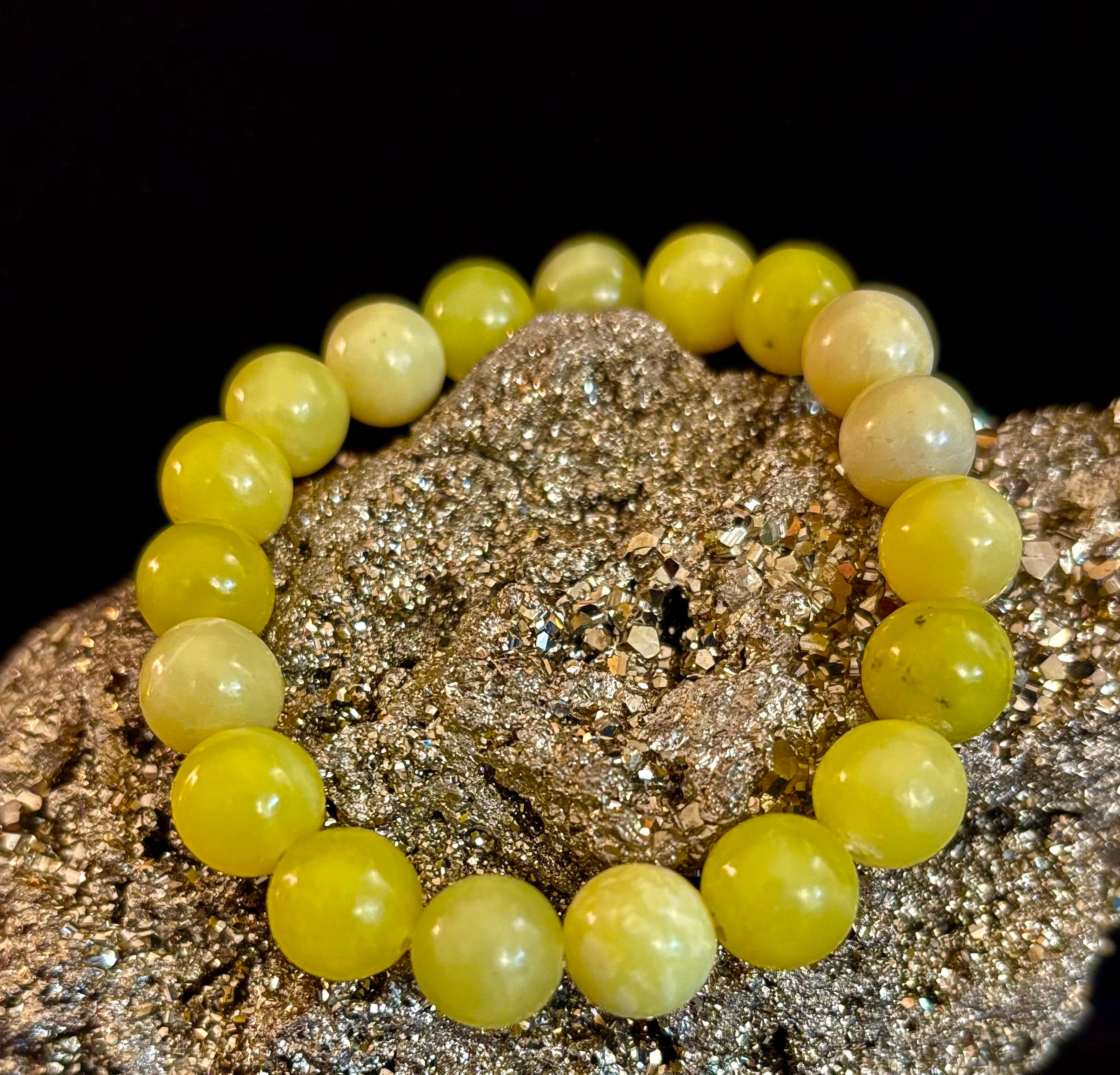 Lemon Jade Beaded Bracelet 8mm & 10mm – Reiki-Infused Joy, Abundance & Positive Energy Jewelry | | Wiccan Center