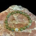 Green Aventurine and White Jade Bracelet – 8mm Natural Stone Beads | | Wiccan Center