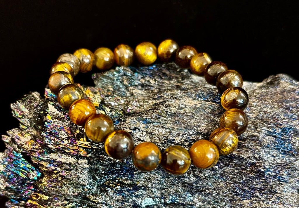 Natural Tiger Eye Beaded Bracelet – Stone of Personal Power | | Wiccan Center
