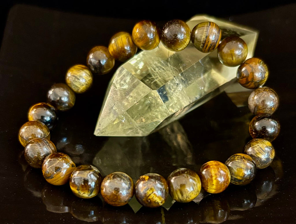 Natural Tiger Eye Beaded Bracelet – Stone of Personal Power | | Wiccan Center