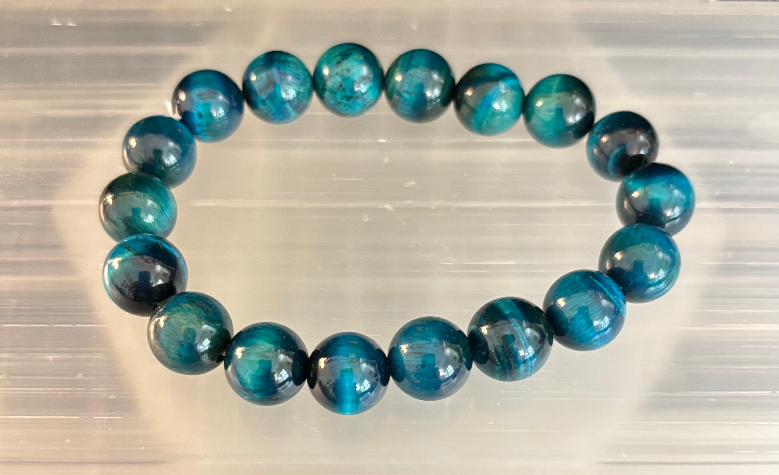 Blue Tiger Eye Reiki-Infused Focus & Confidence Bracelet (Medium–Large Wrist) | | Wiccan Center