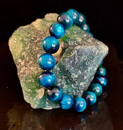 Blue Tiger Eye Reiki-Infused Focus & Confidence Bracelet (Medium–Large Wrist) | | Wiccan Center