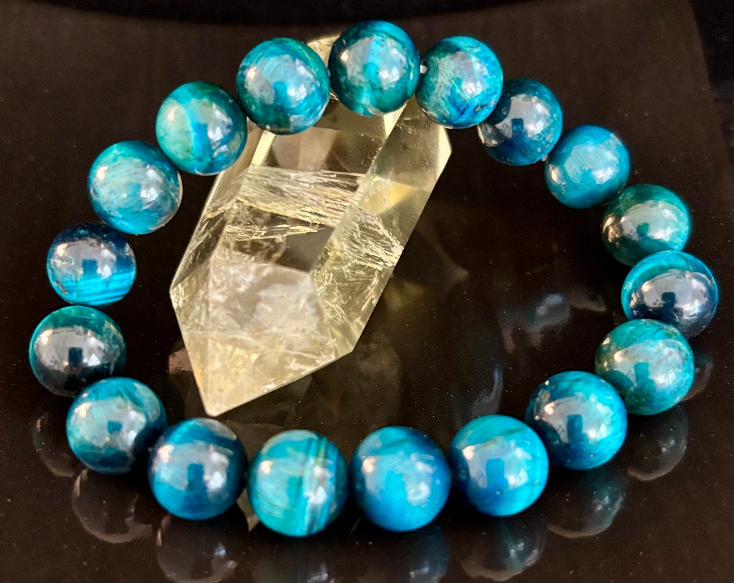 Blue Tiger Eye Reiki-Infused Focus & Confidence Bracelet (Medium–Large Wrist) | | Wiccan Center