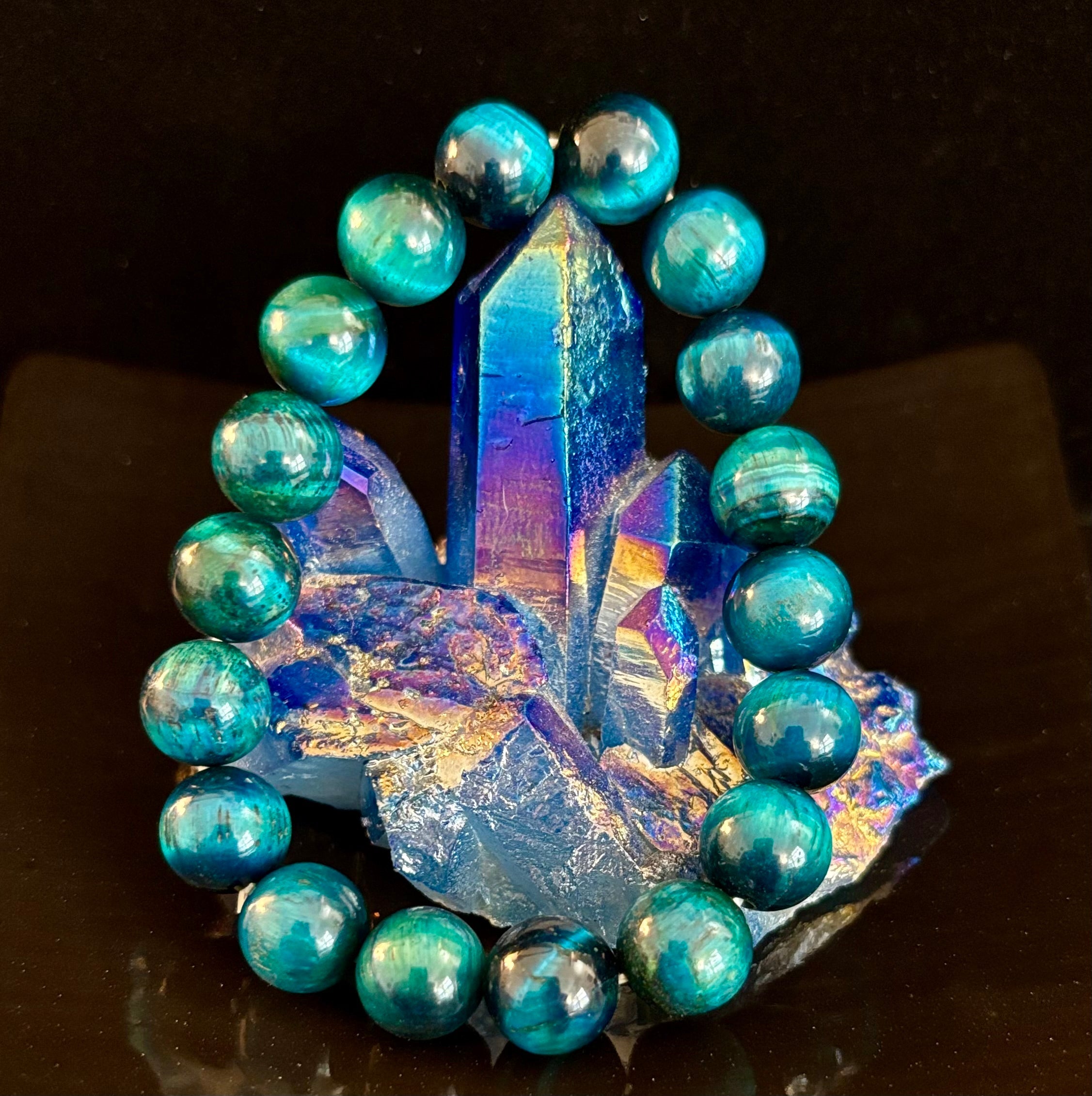 Blue Tiger Eye Reiki-Infused Focus & Confidence Bracelet (Medium–Large Wrist) | | Wiccan Center