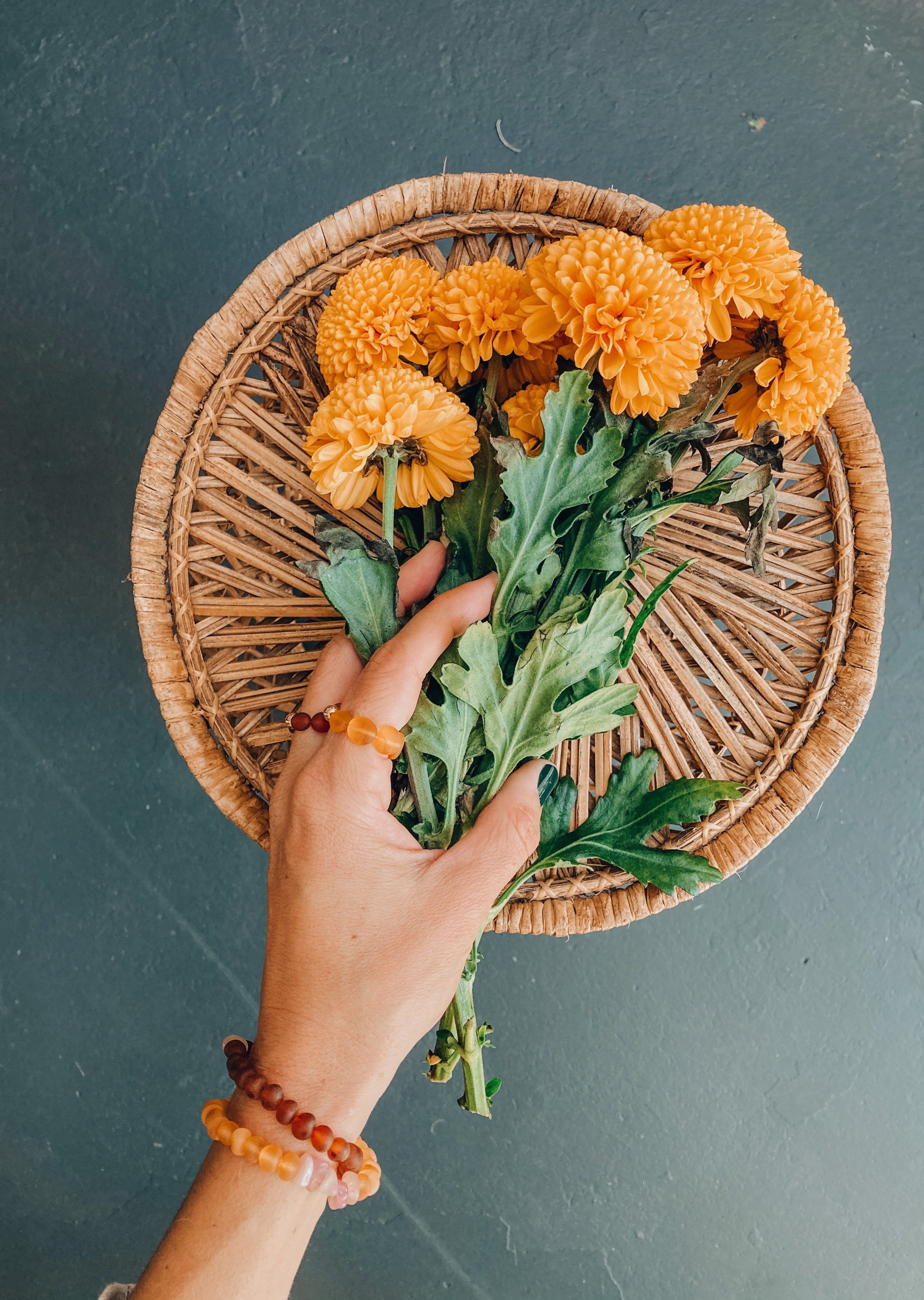 Raw Honey Baltic Amber + 14K Gold Filled || Beaded Stretch Ring