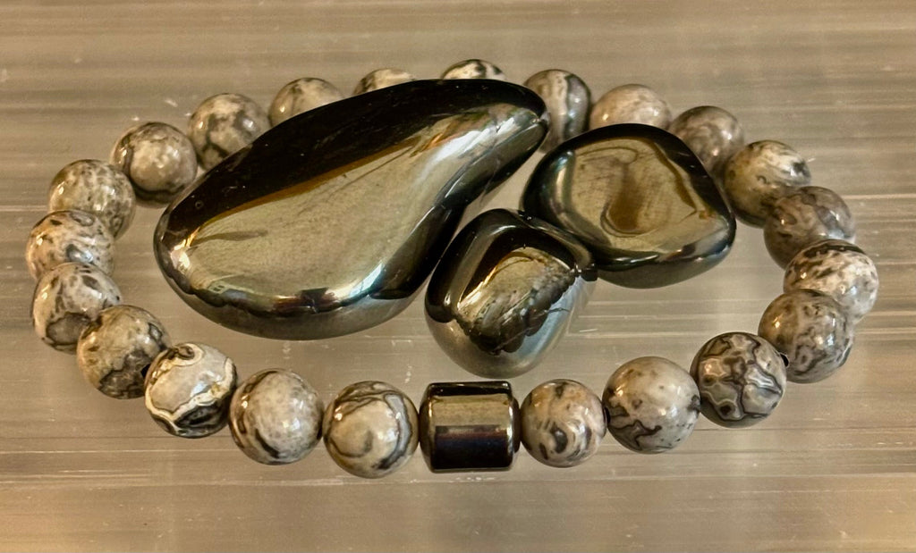 Earth Energy Collection – 6 Choices - Natural Stone & Magnetic Bead Bracelets for Medium to Large Wrists | | Wiccan Center