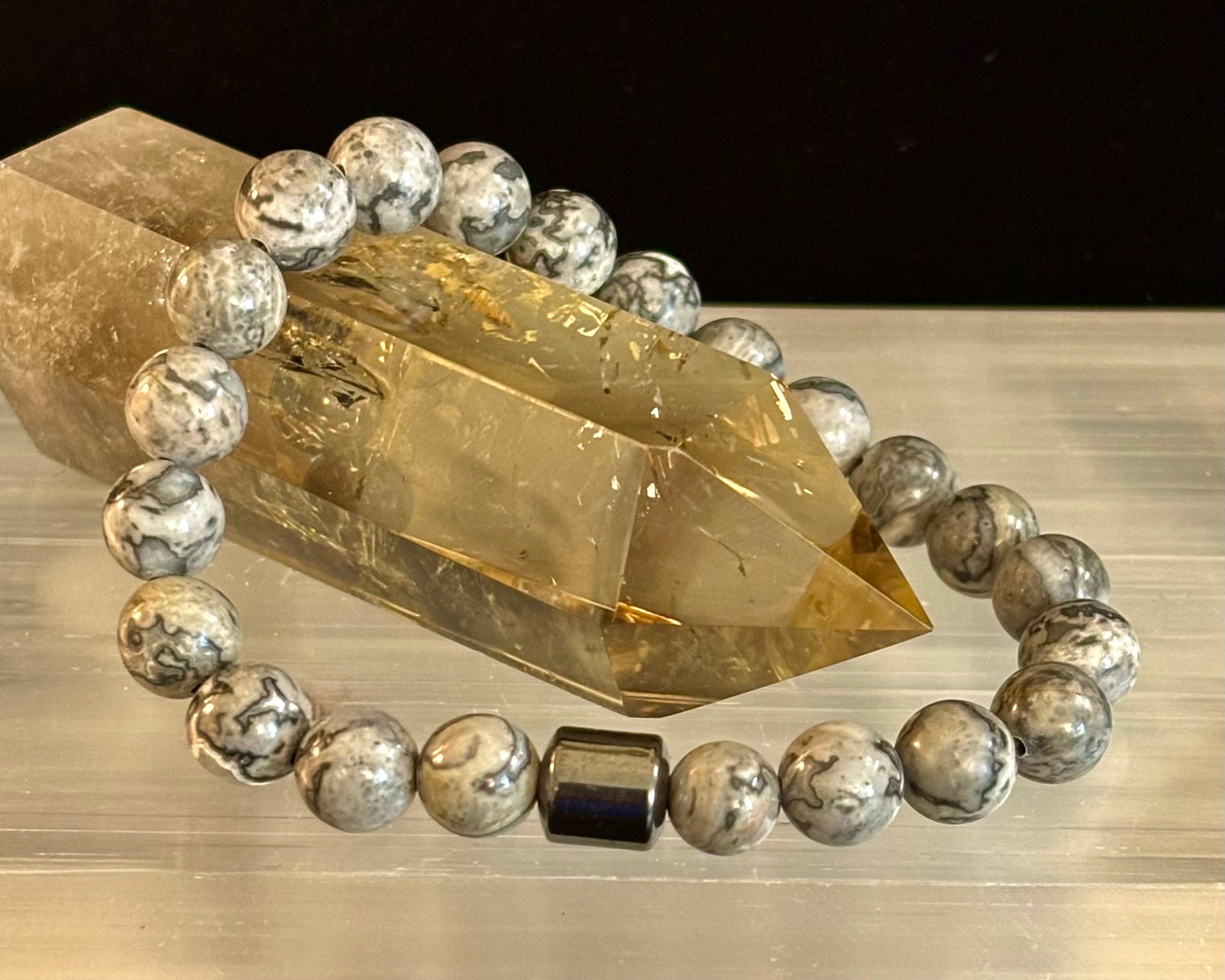 Earth Energy Collection – 6 Choices - Natural Stone & Magnetic Bead Bracelets for Medium to Large Wrists | | Wiccan Center