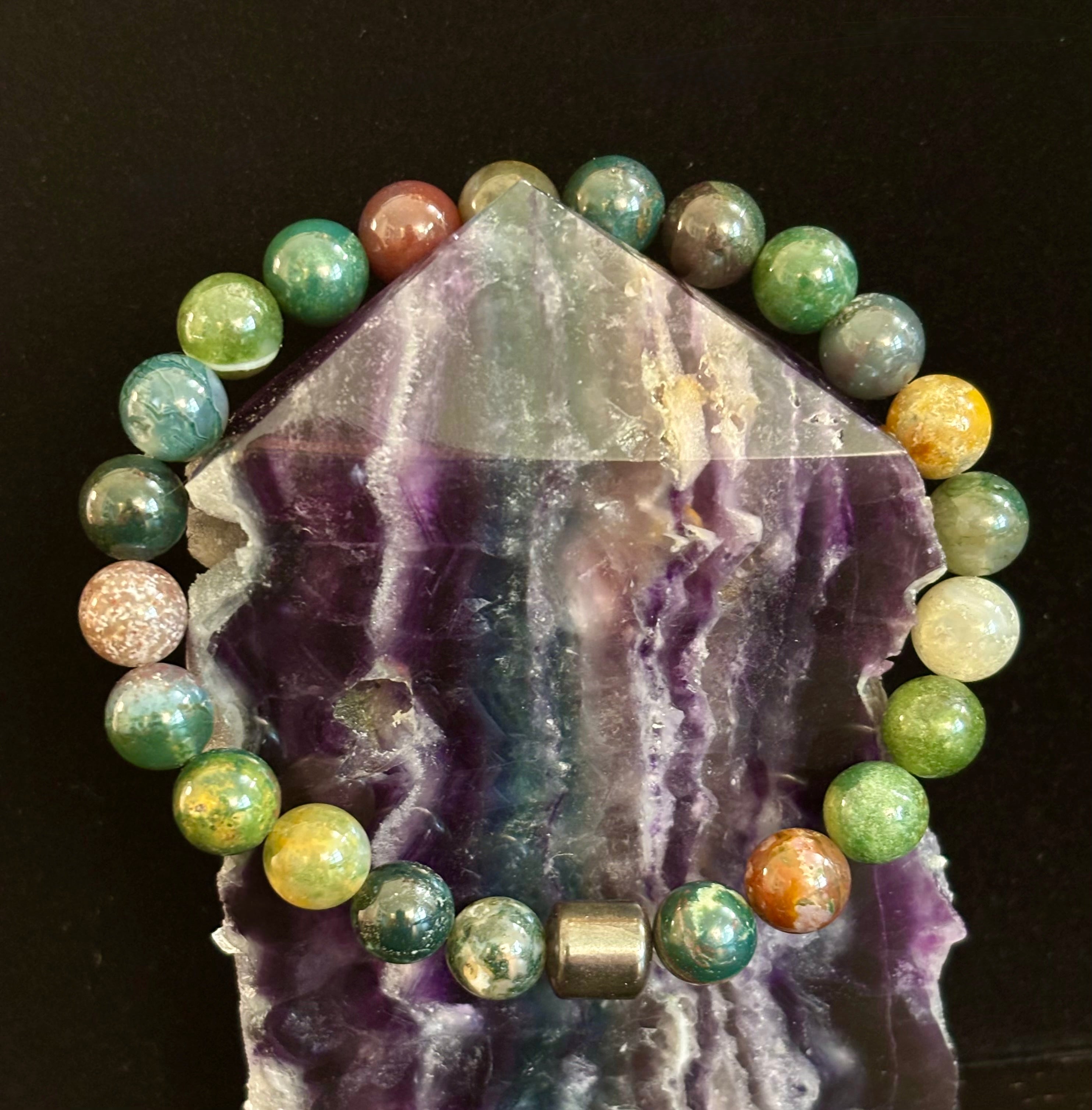 Earth Energy Collection – 6 Choices - Natural Stone & Magnetic Bead Bracelets for Medium to Large Wrists | | Wiccan Center