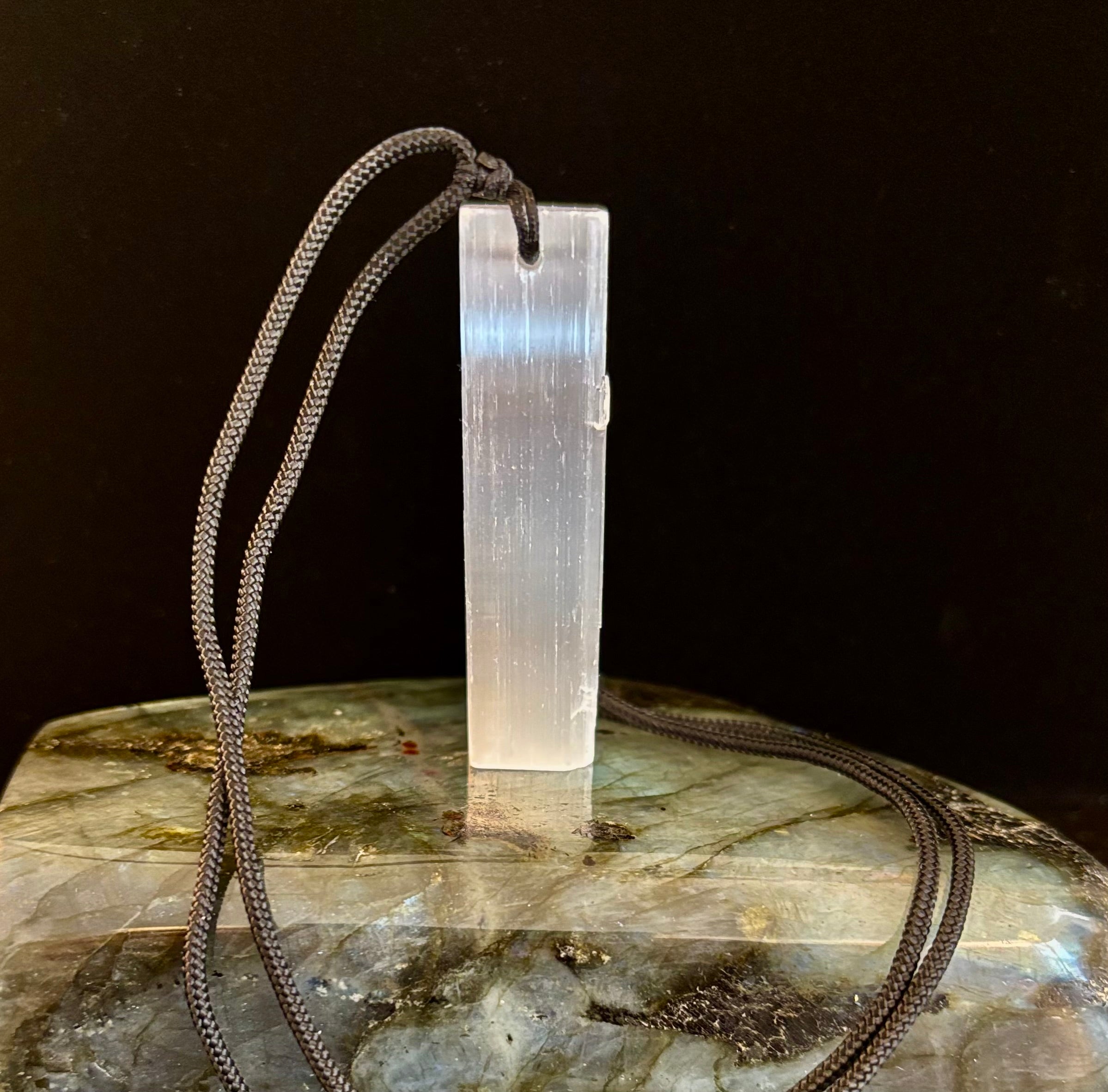 Selenite Pendant Rough Stone Necklace – Cleanse, Balance & Protect | | Wiccan Center