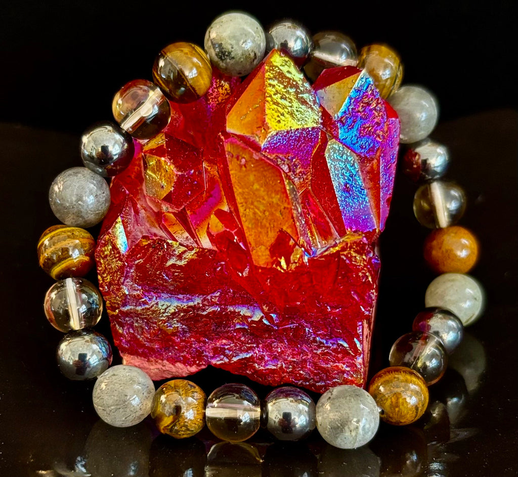 Tiger's Eye, Labradorite, Hematite, Smoky Quartz Protection Bracelet – Strength, Clarity & Grounding | | Wiccan Center