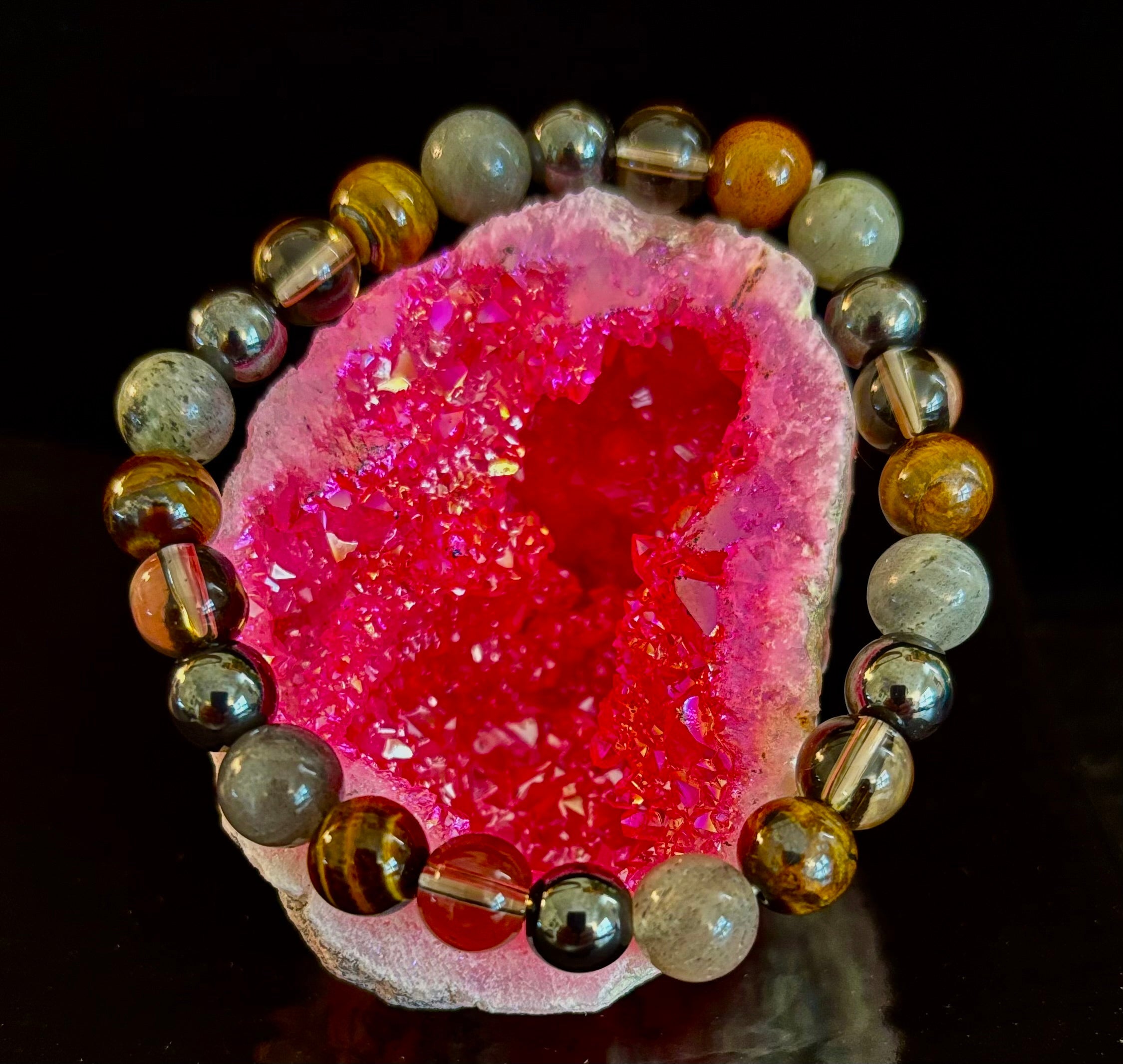 Tiger's Eye, Labradorite, Hematite, Smoky Quartz Protection Bracelet – Strength, Clarity & Grounding | | Wiccan Center
