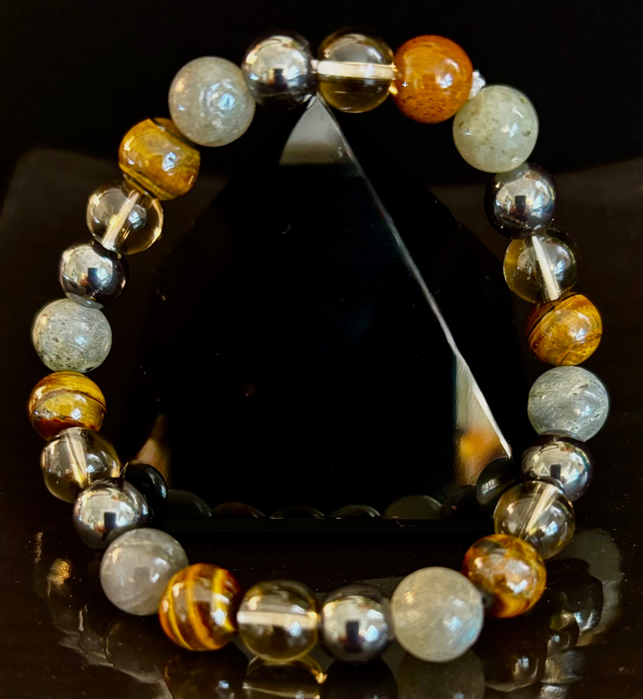 Tiger's Eye, Labradorite, Hematite, Smoky Quartz Protection Bracelet – Strength, Clarity & Grounding | | Wiccan Center