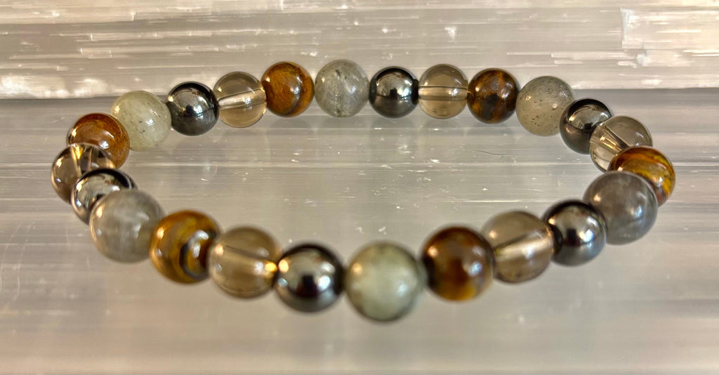 Tiger's Eye, Labradorite, Hematite, Smoky Quartz Protection Bracelet – Strength, Clarity & Grounding | | Wiccan Center